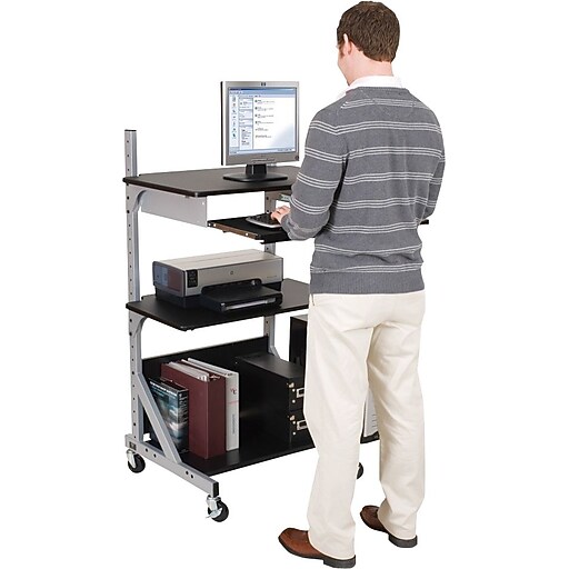 Balt 42551 Alekto Compact Sit & Stand Workstation, Gray Staples