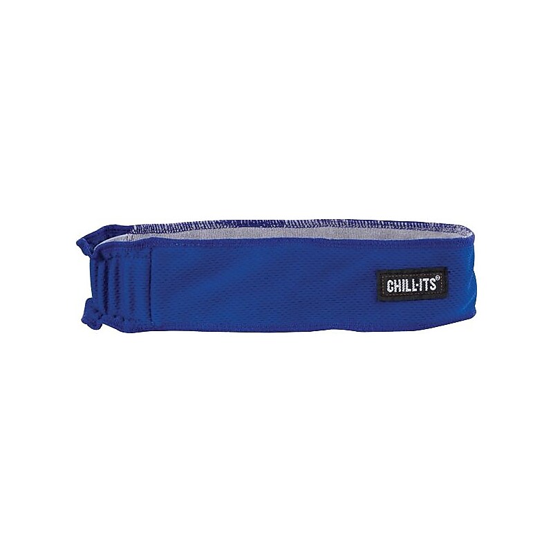 Ergodyne Chill-Its 6605 High-Performance Cooling Headband, Solid Blue, One Size, 6/Carton (12425) image 1