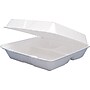 Dart® Square 3-Comp Foam Hinged Carryout Container 8.5”, White, 200/Carton (85HT3R)~#|#~s0909171_sc7