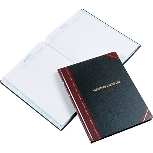 Shop Staples for Visitor Register Book, Black/Red Hardcover, 150 Pages