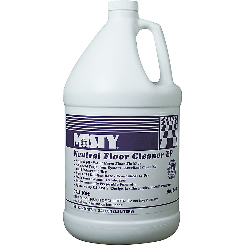 Misty Neutral Floor Cleaner EP, Pleasant Lemon, 1 gal Bottle image 1