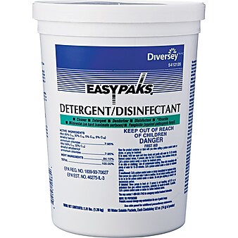 Easy Paks Detergent/Disinfectant, Original Scent, .5 oz. Packets, 90/Tub, 2 Tubs/Carton (DVO5412135)