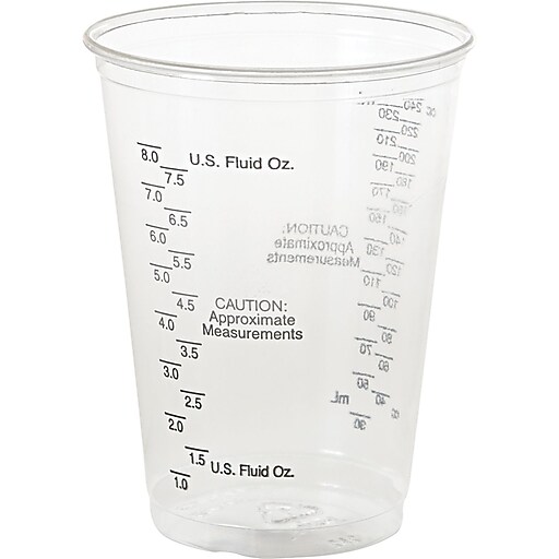 Plastic Medical & Dental Cups, Graduated, 10 Oz, Clear, 50/Bag, 20 Bags/Ct at Staples