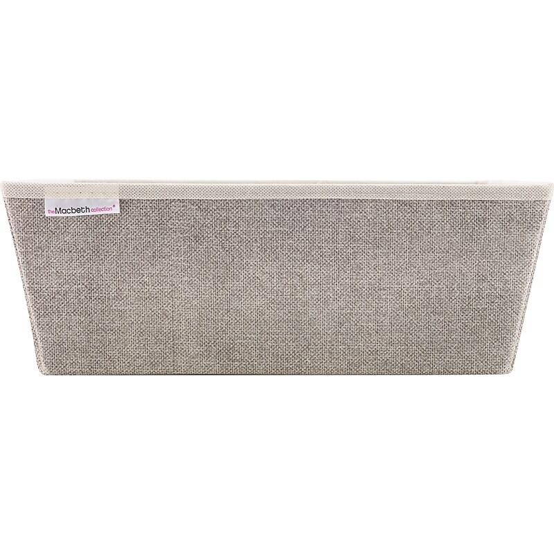 The Macbeth Collection Small Polypropylene Storage Bin, 5" x 10.5"x 14.5", Solid Tan (25429-FEJ-ST) image 1