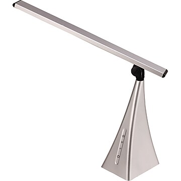 V-LIGHT LED Desk Lamp with USB Charging Station, 3-level Touch Dimming, 16.2"H, Silver (VSLD363SN)