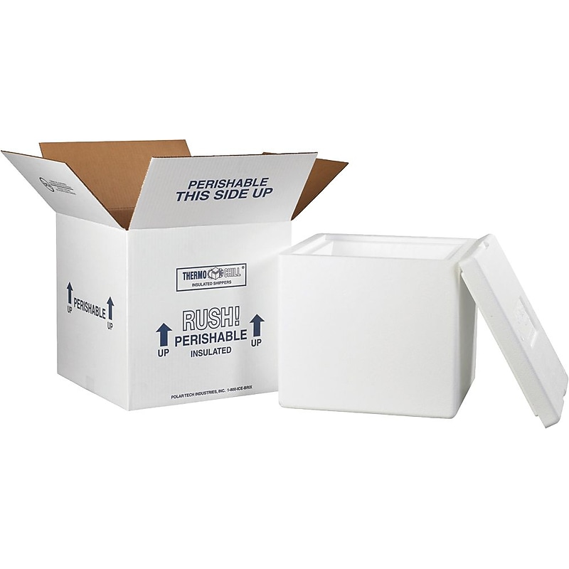 Insulated Shipping Containers, 12" x 12" x 11.5", White, Each (230C) image 1