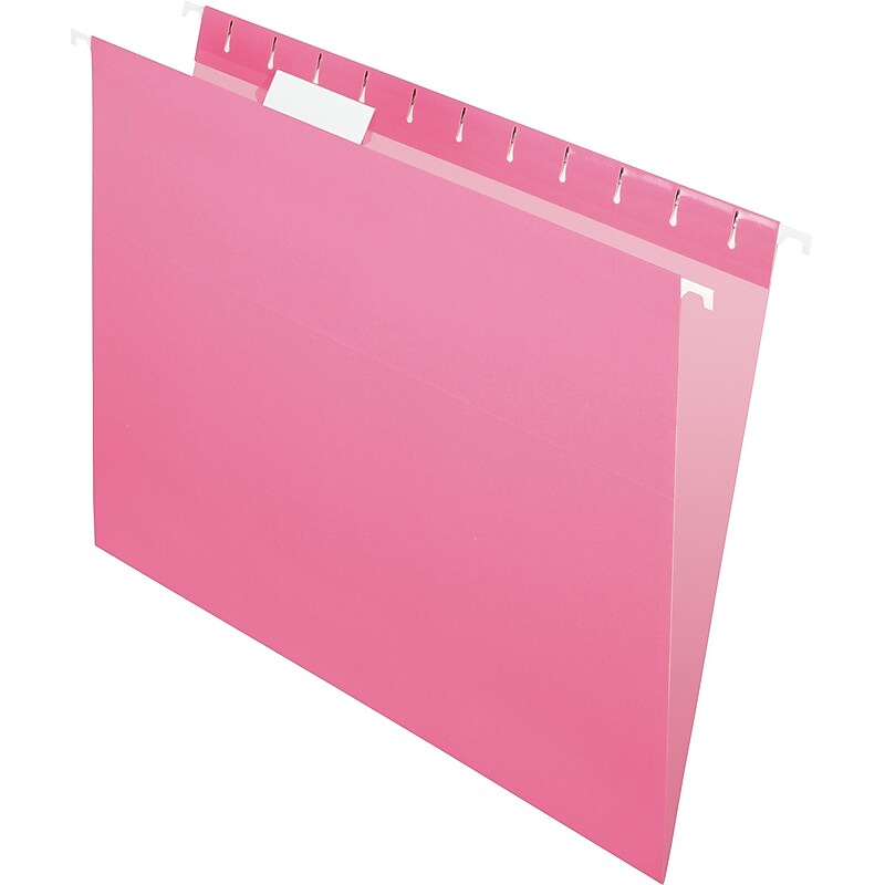 Pendaflex Hanging Folder, Letter, 8.50" Width x 11" Length Sheet Size, 1/5 Tab Cut, Pink, 25/Box image 1