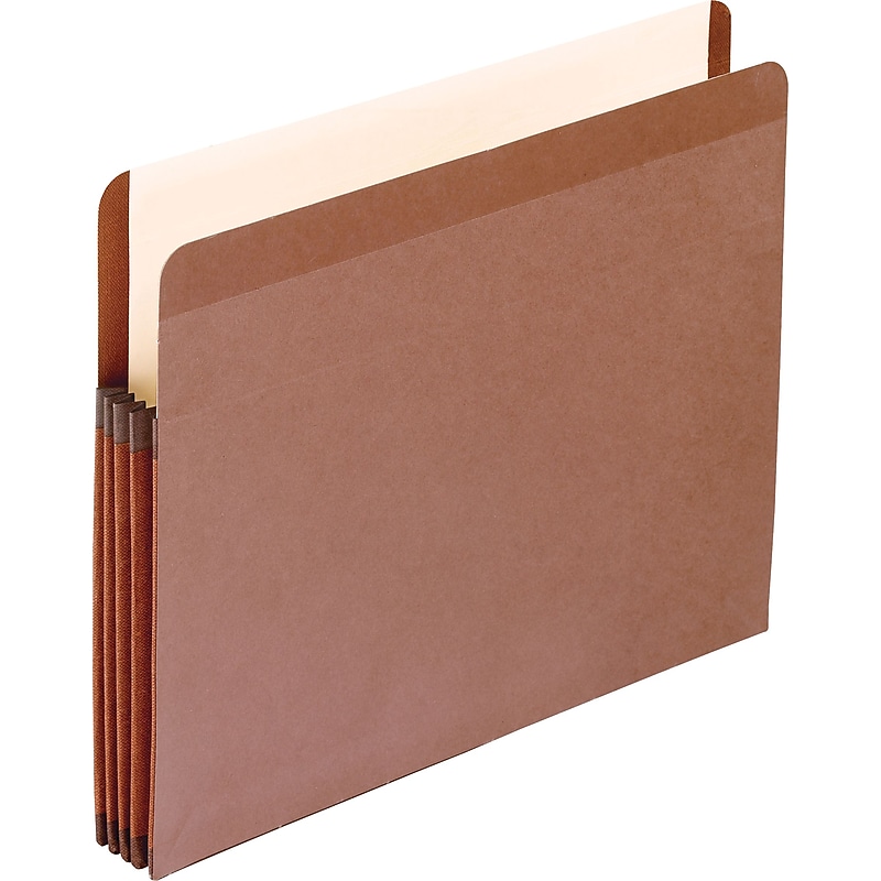 Pendaflex Recycled Vertical File Pocket, Letter, 8.5" W x 11" L Sheet Size, 3.5" Expansion, Red Fiber, Red Fiber, 10/Box image 1