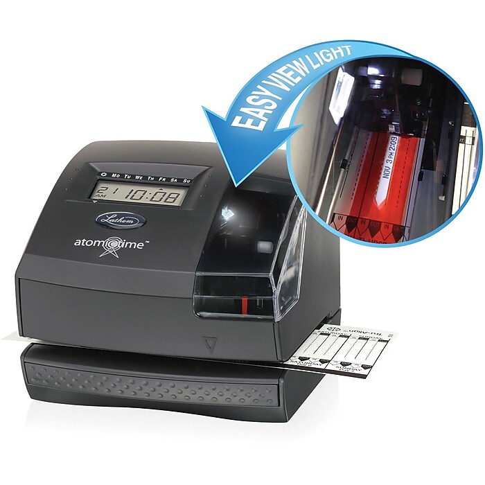 Lathem Tru-Align Punch Card Time Clock System, Black (1600E) | Staples