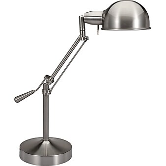 V-LIGHT Full Spectrum Tilt-Arm Metal Desk Lamp, 24"H, Brushed Nickel (VS687372BN)