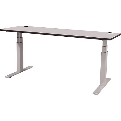 Safco® 60 x 30" Electric HeightAdjustable Table, Gray top, Gray Base at Staples