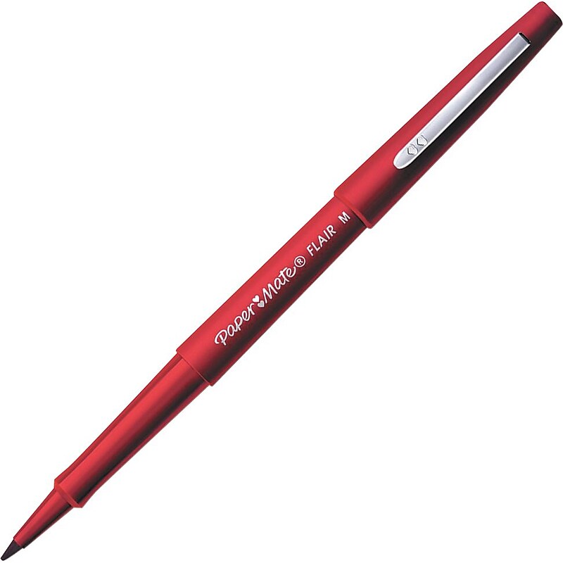 Paper Mate Flair Felt Pen, Medium Point, Red Ink, 36/Pack (1921091) image 1