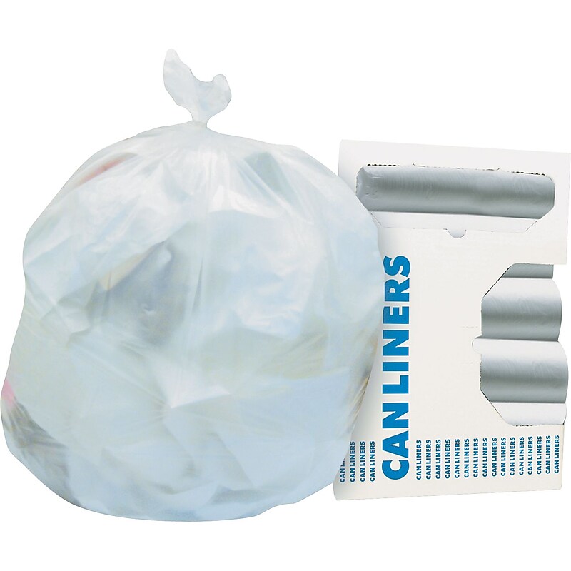 Heritage 33 Gallon Industrial Trash Bag, 40" x 33", High Density, 16 mic, Natural, 25 Bags/Box, 10 Rolls (HERZ6640VNR01) image 1