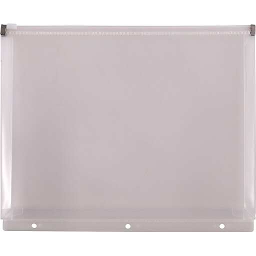 Staples Zipper Pouch, 3Hole Punched, Clear Staples