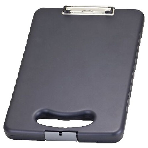OIC® Plastic Ergonomic Handle Tablet Clipboard Case, Letter, Charcoal