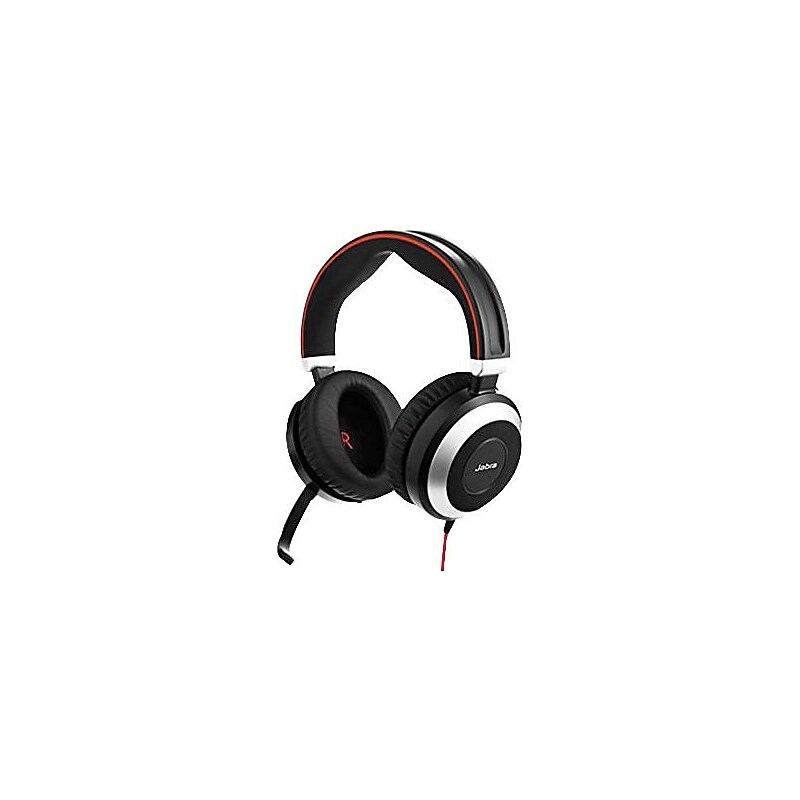 jabra Evolve 80 UC Wireless Noise Canceling Stereo Computer On Ear Headset, USB-A, 3.5mm, UC Certified (7899-829-209) image 1