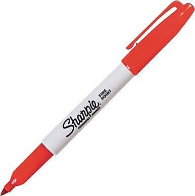 Sharpie Permanent Fine-Point Markers, Red, Pack Of 36