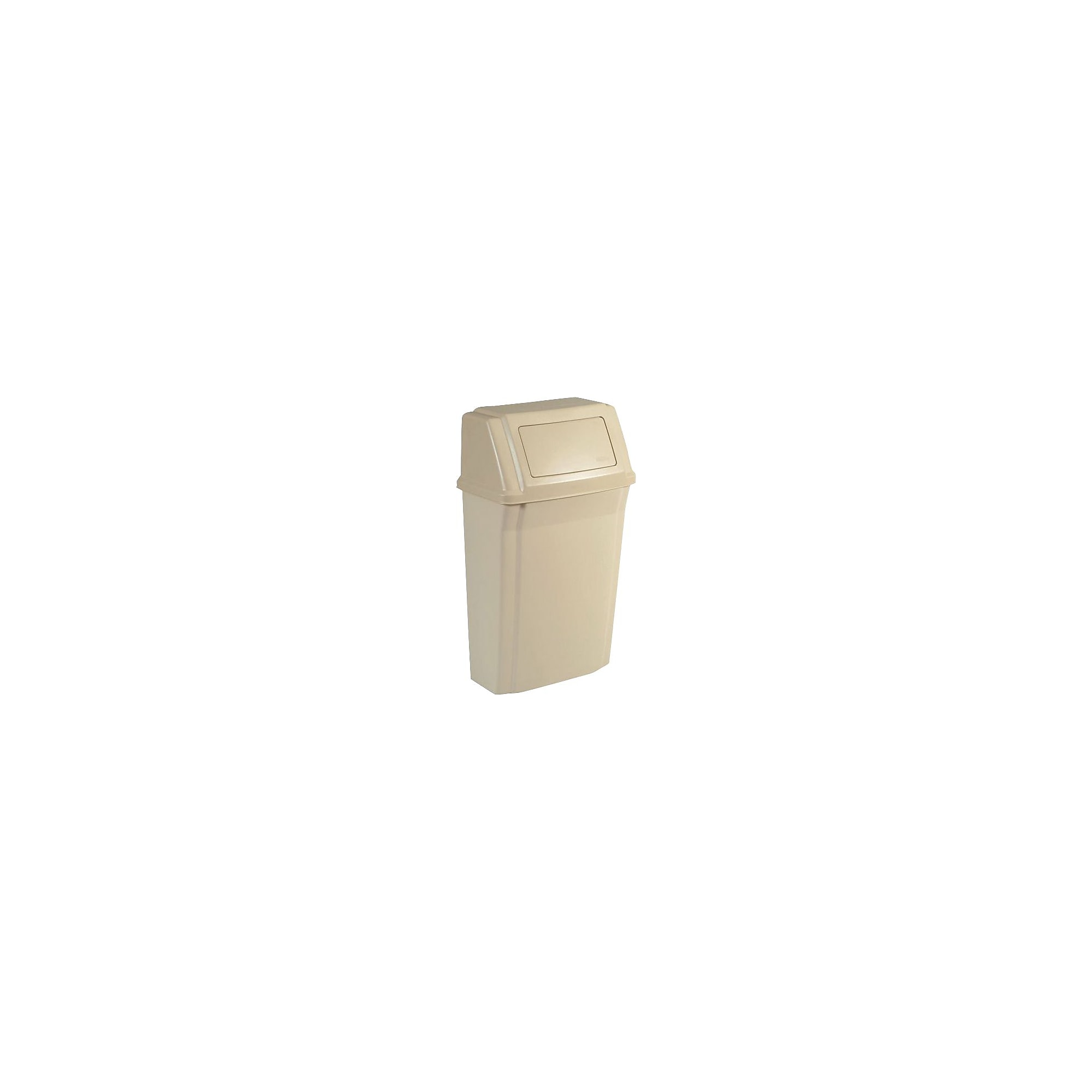 Rubbermaid Commercial Slim Jim Wall Mounted Plastic Trash Can w/Covered Top with Swing Door Lid, 15 Gallon, Beige (FG782200BEIG) Sansujyuku sansujyuku.com