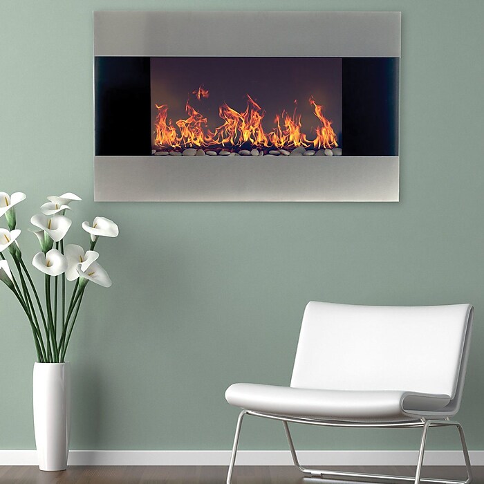 Northwest 1500-Watt Flame Electric Wall Heater, Black (80-EF421S