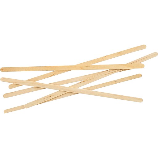 Wooden Stir Sticks, 7", Birch Wood, Natural, 1000/Pk at Staples