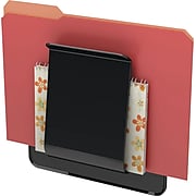 Deflecto Stand-Tall® Hanging Wall File,  Letter,  Black,  1-Pocket,  10 5/8"H x 9 1/4"W x 1 3/4"D