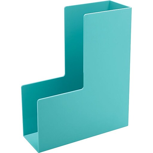 Poppin Aqua Magazine Plastic File Box Staples