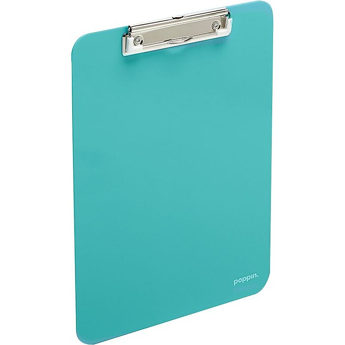 Poppin Plastic Clipboard, Letter Size, Aqua (101348) | Staples