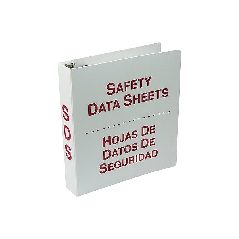 Accuform SDS Safety Data Sheets 2 1/2" 3-Ring Binder, White/Red (SBZRS634) image 1