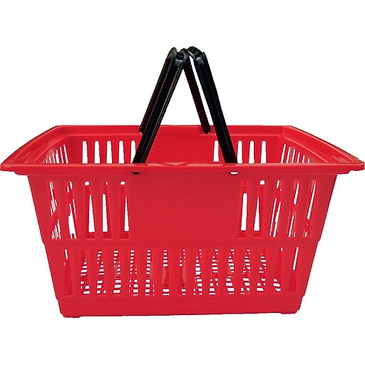 Shop Staples for Plastic Shopping Basket, 20 Liter, 20 Baskets / Pack, Red