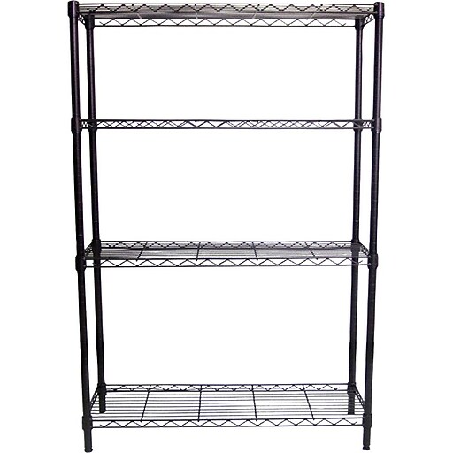 Whalen 54Inch Wire Shelving Storage Unit, Black Staples