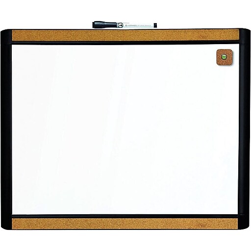 U Brands PINIT Dry Erase Whiteboard, 20" x 16", Black Frame