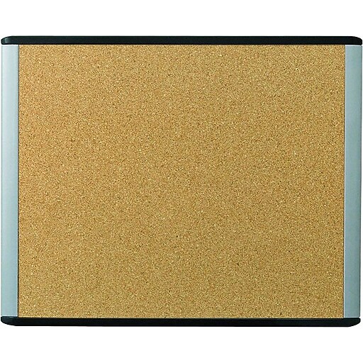 U Brands MOD Cork Bulletin Board, Black and Gray Frame, 20" x 16