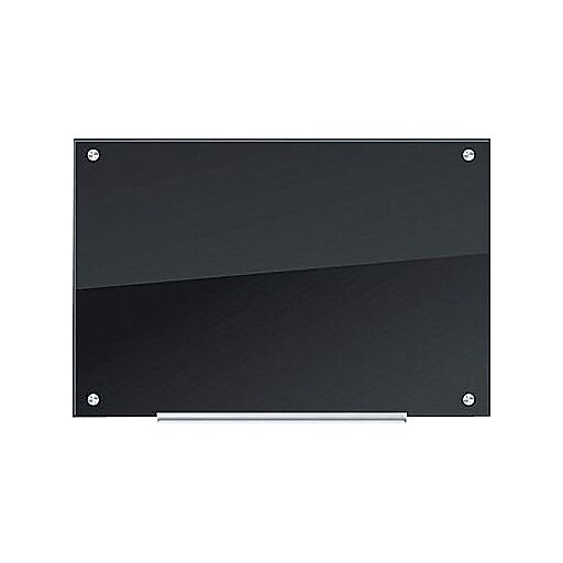 U Brands Black Glass Dry Erase Board, Frameless, 35" x 23" (170U0001