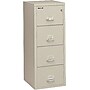 FireKing 4-Drawer Vertical File Cabinet, Legal Size, Lockable, Fire Resistant, 57"H x 21.25"W x 32"D, Parchment (421572PA)~#|#~s0929540_sc7