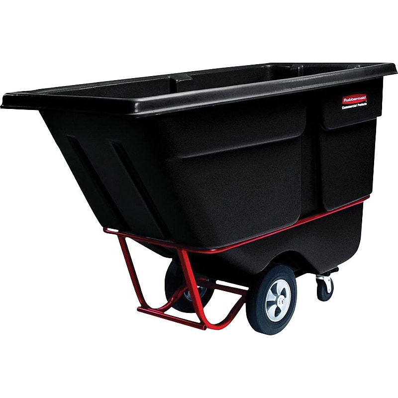 Rubbermaid® Commercial Cube Heavy Duty Tilt Truck, 101 Gallons, Black (FG130600BLA) image 1