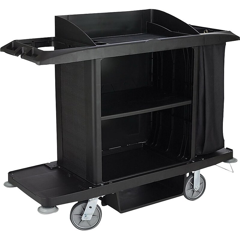 Rubbermaid Executive Housekeeping 3-Shelf Cleaning Cart (FG618900BLA) image 1