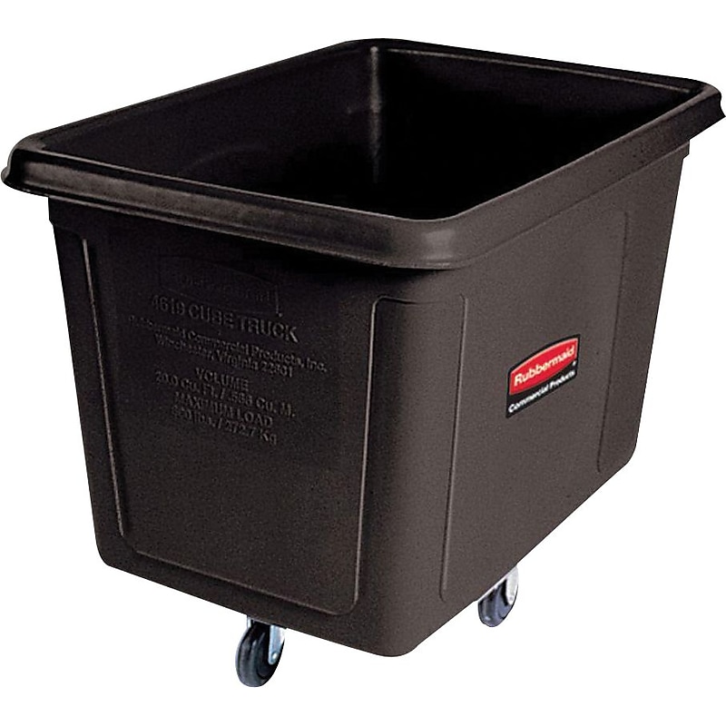 Rubbermaid Cube Truck with no Lid, Black, 500 lb., (FG461900BLA) image 1