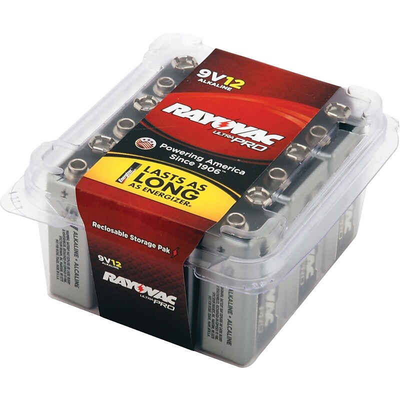 Rayovac 9V Alkaline Battery, 12/Pack (RAYAL9V12PPJ) image 1