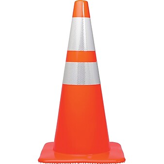 Tatco 28"H Reflective Traffic Cone, Silver (TCO25900)
