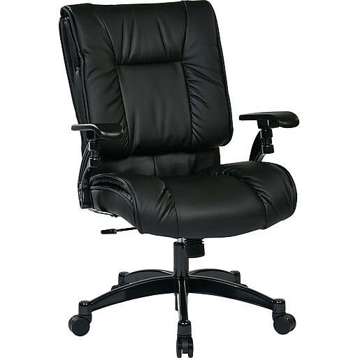 Office Star SPACE Leather Conference Office Chair, Adjustable Arms