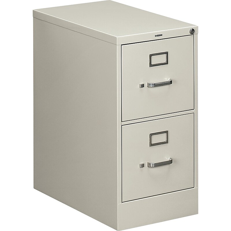 HON 510 Series 2-Drawer Vertical File Cabinet, Locking, Letter, Light Gray, 25" (H512PQ) image 1