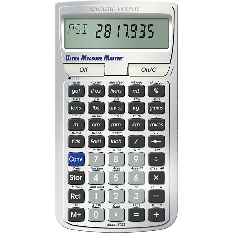 Calculated Industries Ultra Measure Master 8025 (8025) Measuring & Estimating Calculator, Silver image 1