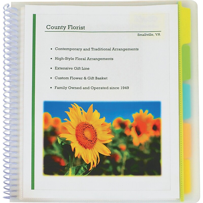 C-Line 10-Pocket Portfolio Folder with Write-On Tabs, Clear (CLI33650) image 1
