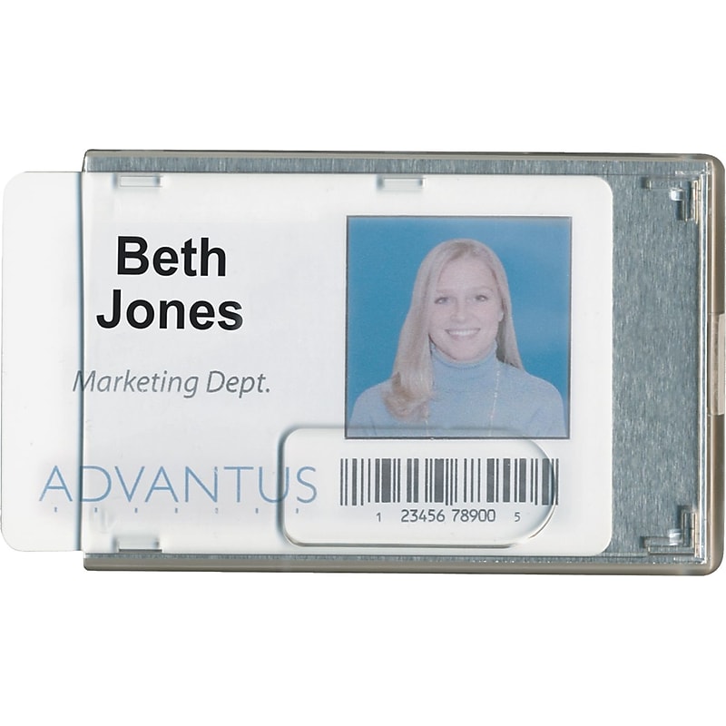 Advantus ID Badge Holder, Clear, 20/Box (76416) image 1