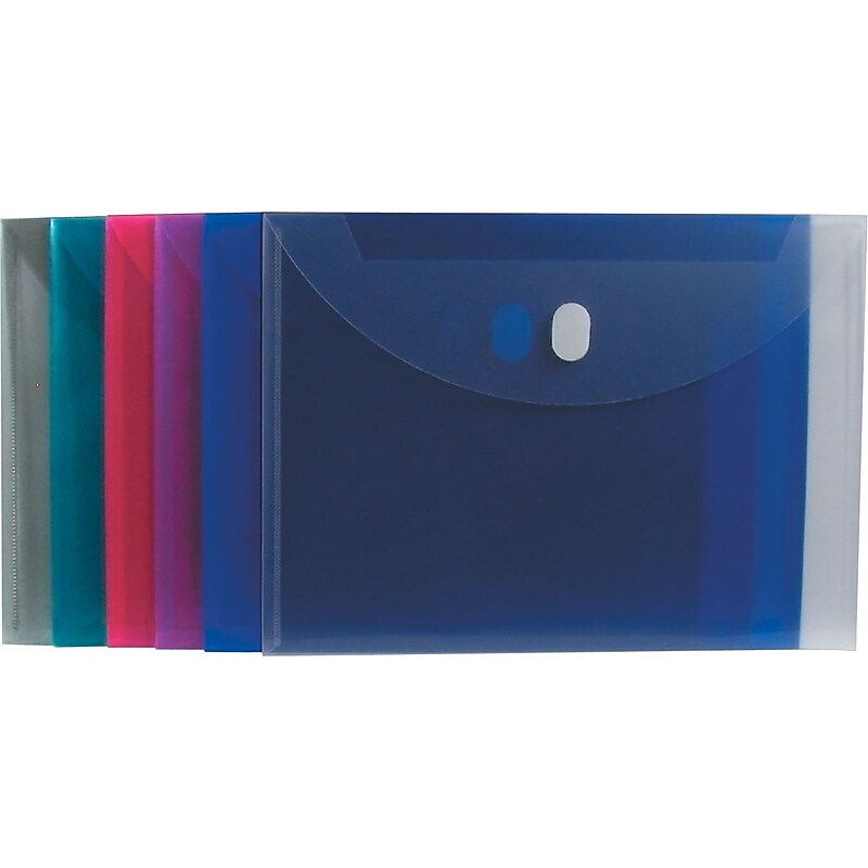 C-Line Plastic Hook & Loop Booklet Envelope, Assorted Colors (CLI58000) image 1
