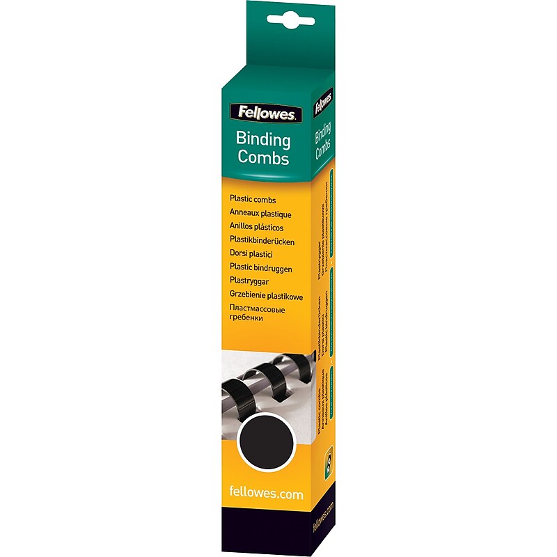 Fellowes 5/16" Plastic Binding Spine Comb, 40 Sheet Capacity, White, 100/Pack (52508) image 1