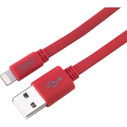 Staples LightningTM Charge Sync Cable 1 Meter Red At Staples