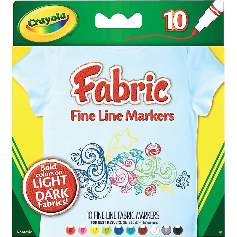 Crayola Fabric Marker, Fine Line Tip, 10/Pack image 1