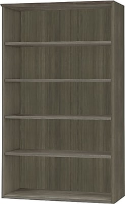 Safco Medina Bookcase, Gray Steel, 5 Shelf, 68"H