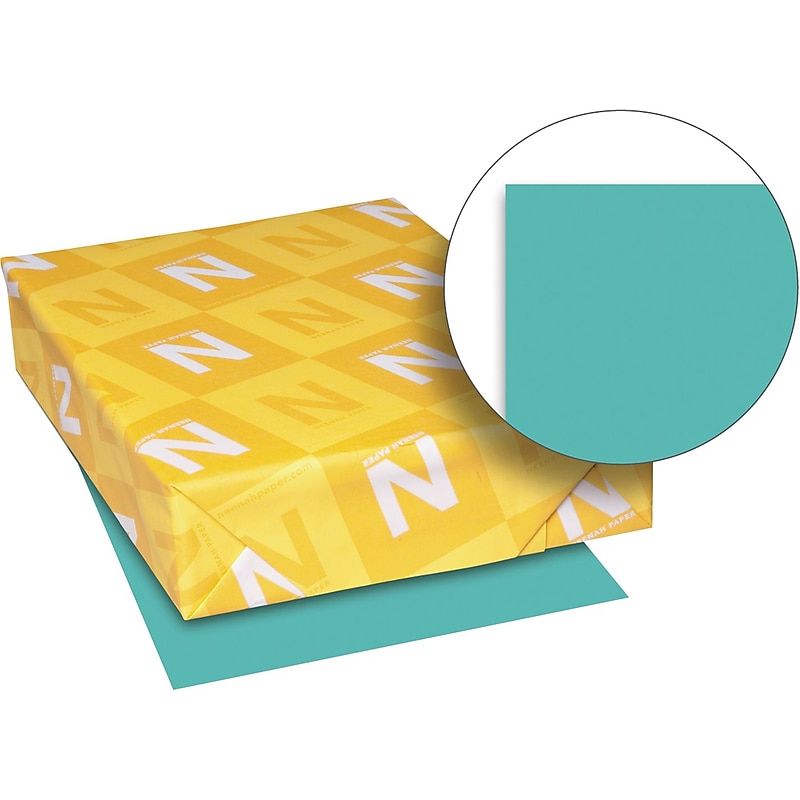 Neenah Paper Exact Brights Paper, 20 lbs., 8.5" x 11", Bright Aqua, 500 Sheets/Ream (26811) image 1